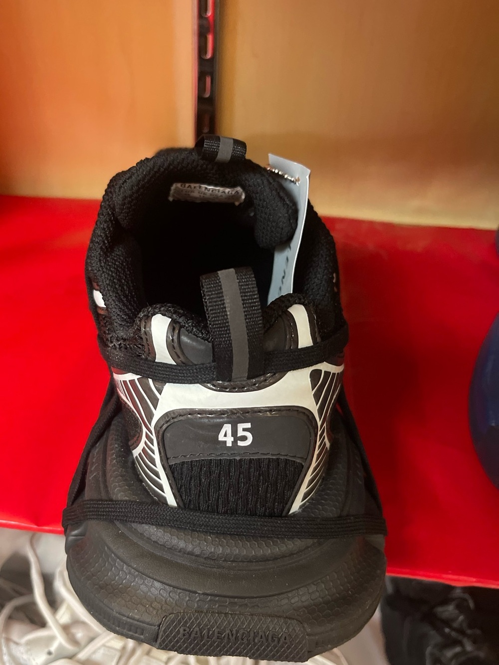 Balenciaga Black & White Trail Lace-Up Runner Sneakers - Picture 9 of 11
